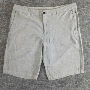 Lululemon‎ Commission Shorts Mens 38X11 Gray Chino Stretch Relaxed Fit Casual